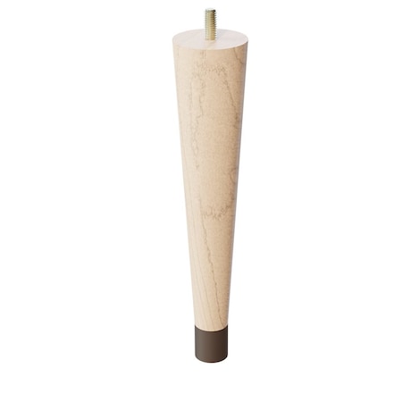 Designs Of Distinction 9" Round Tapered Leg with bolt and 1" Warm Bronze Ferrule - Hardwood 01240009MAWB6
